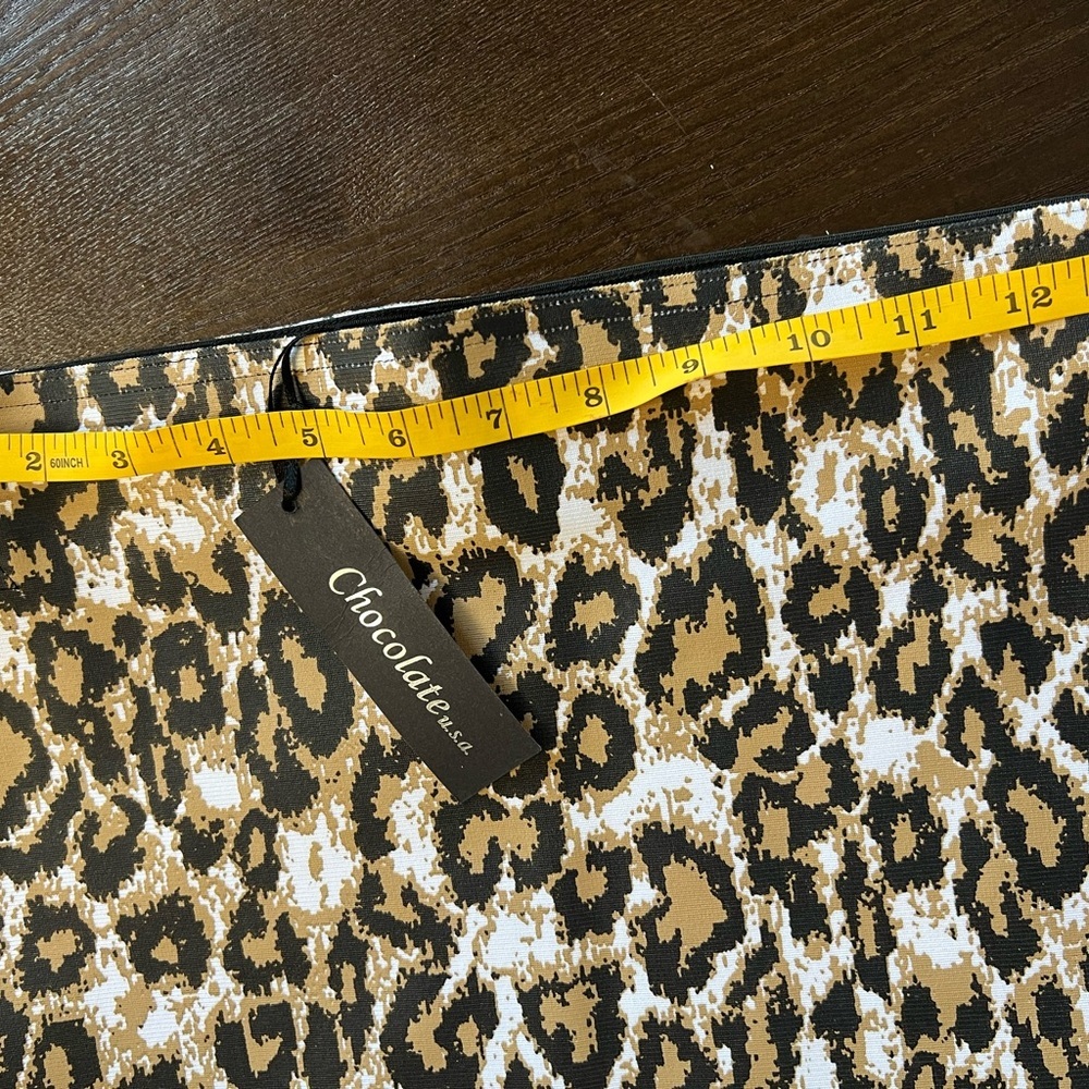 NWT Chocolate Leopard Print Pencil Skirt - High Waisted Small - Picture 4 of 8